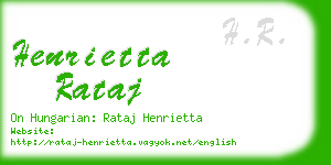 henrietta rataj business card